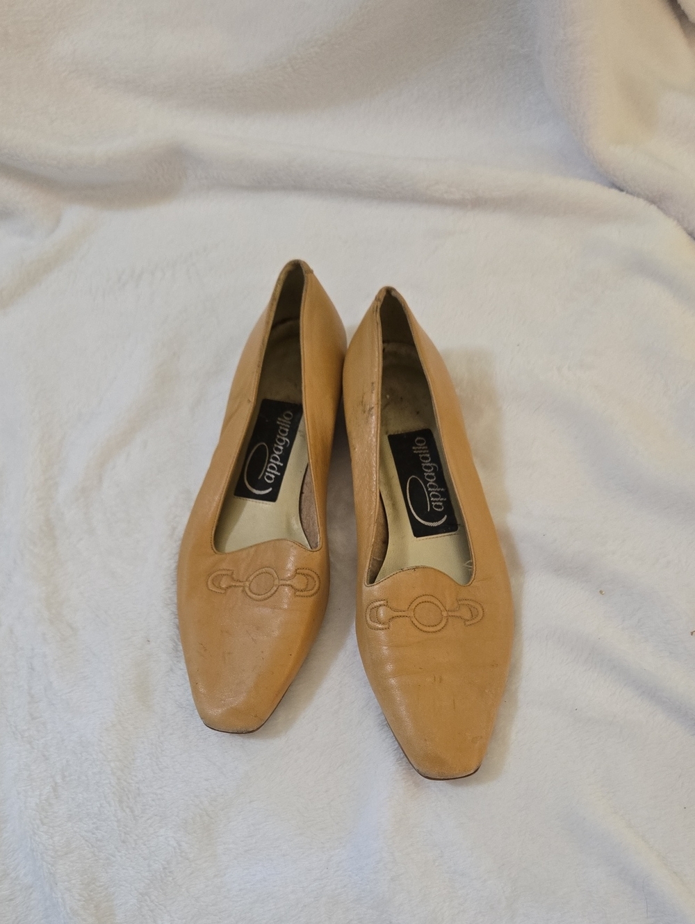 Pappagallo Camel/Tan Leather Loafers with Embossed Bit